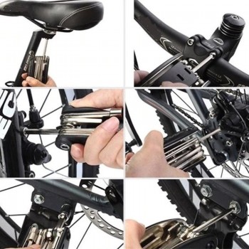 Kit Multifunctional pentru Bicicleta 16 in 1, Chei, Surubelnite, Inbus, Levier Engros, 9 x 5 cm