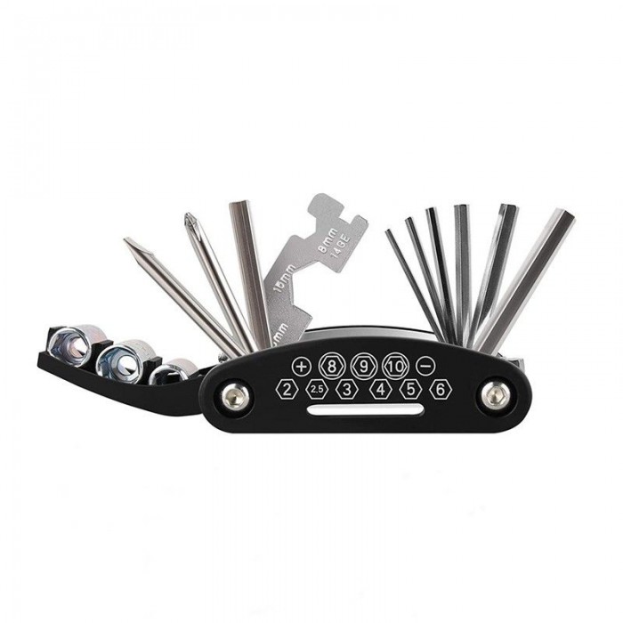 Kit Multifunctional pentru Bicicleta 16 in 1, Chei, Surubelnite, Inbus, Levier Engros, 9 x 5 cm