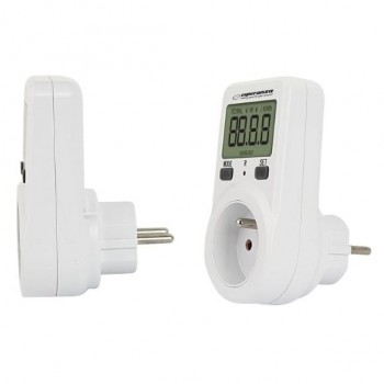 Priza Contor de Energie Electrica ESPERANZA ELA102 cu Afisaj LCD, Alb, 16A