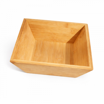 Bol din Bambus Natural pentru Bucatarie, Recipient Depozitare Alimente, 21 x 21 x 8 cm