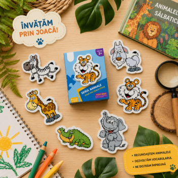 Puzzle Educational Animale din Jungla pentru Copii – Set cu 6 Modele Colorate, +3 Ani