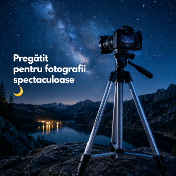 Trepied Foto Video Profesional Esperanza EF110, Reglabil, Suport Telefon si Camera, Stabil si Usor de Transportat
