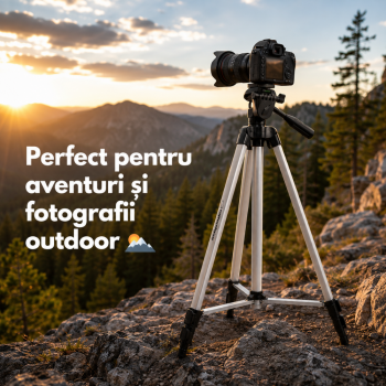 Trepied Foto Video Profesional Esperanza EF110, Reglabil, Suport Telefon si Camera, Stabil si Usor de Transportat