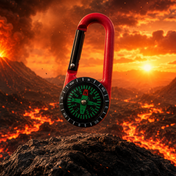 Busolă cu Carabină Multicoloră pentru Drumeții, Camping și Supraviețuire, Accesoriu Outdoor pentru Orientare și Aventură