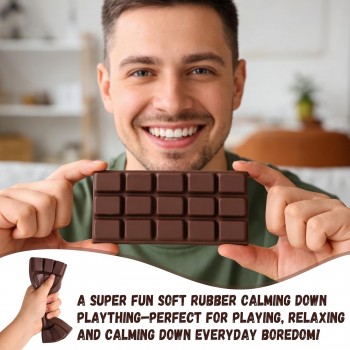 Jucărie Antistres în Formă de Ciocolată, Fidget Toy Flexibil din Silicon, Squishy pentru Relaxare