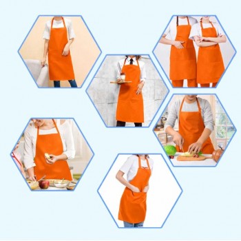 Set 20 Sorturi Profesionale Portocalii, 75 x 65 cm, Poliester Rezistent, 2 Buzunare Frontale, Design Unisex, Legare la Spate