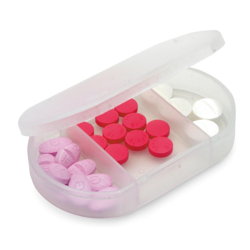 Cutie separator de pastile si medicamente pentru varstnici , gri, 3 compartimente 6/4/1 cm